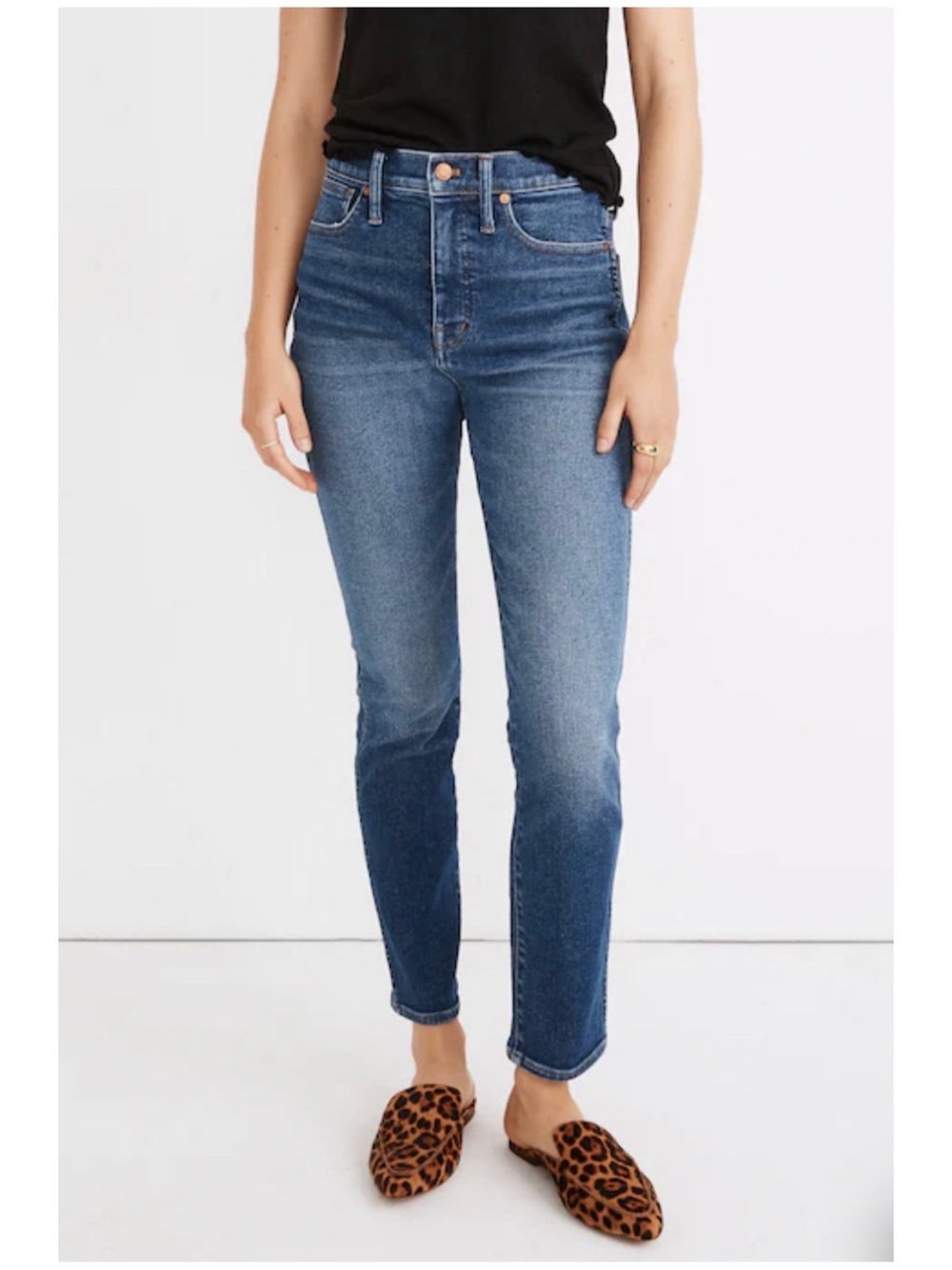 Madewell Women’s Sz 32 Petite Stovepipe Jeans High Rise Ankle Stretch Denim